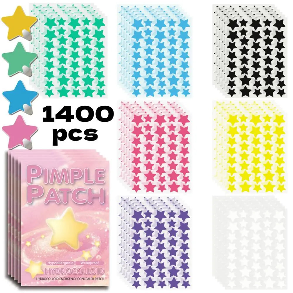 1400pcs Star Hydrocolloid Acne Patches – Invisible & Breathable