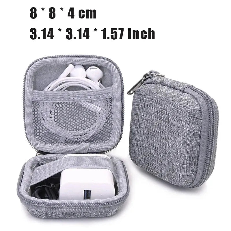 Leather Digital Gadget Organizer Bag | Cables, Earphones & More