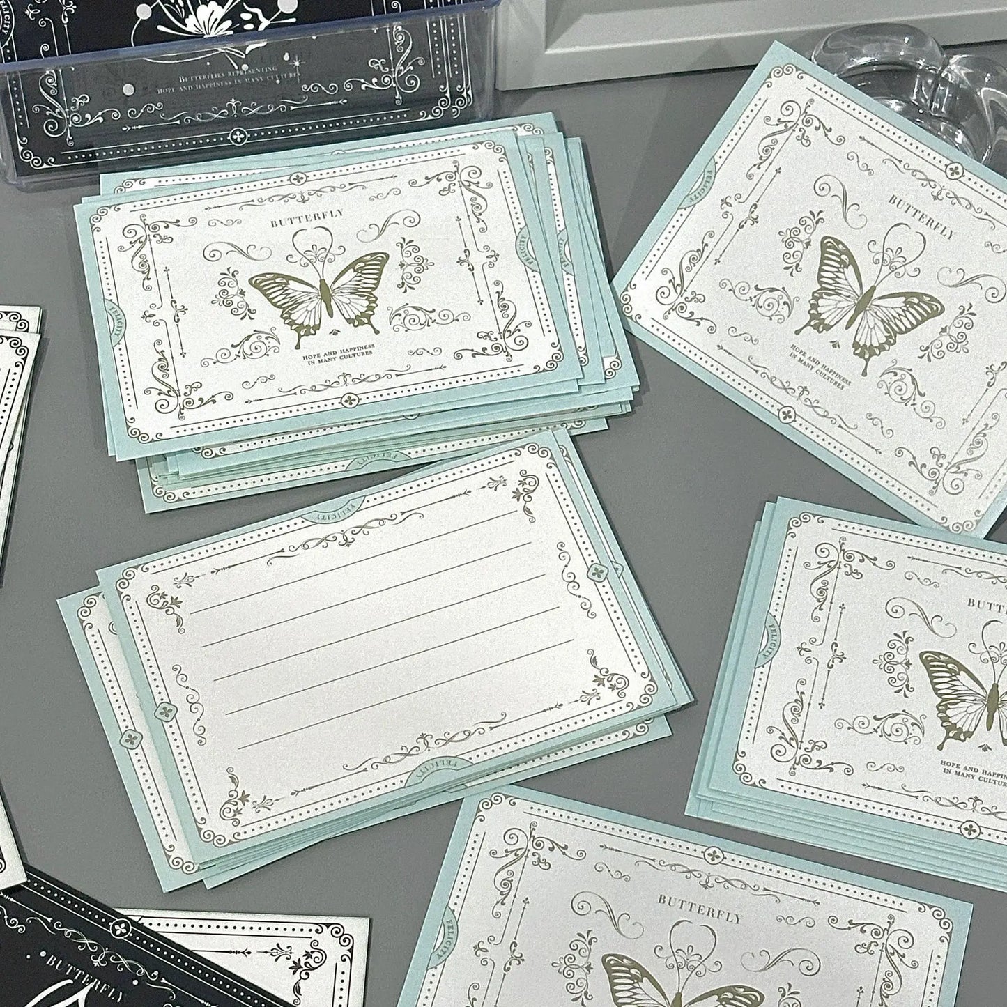 Exquisite Butterfly Pattern Message Cards Handwritten Letter Holiday