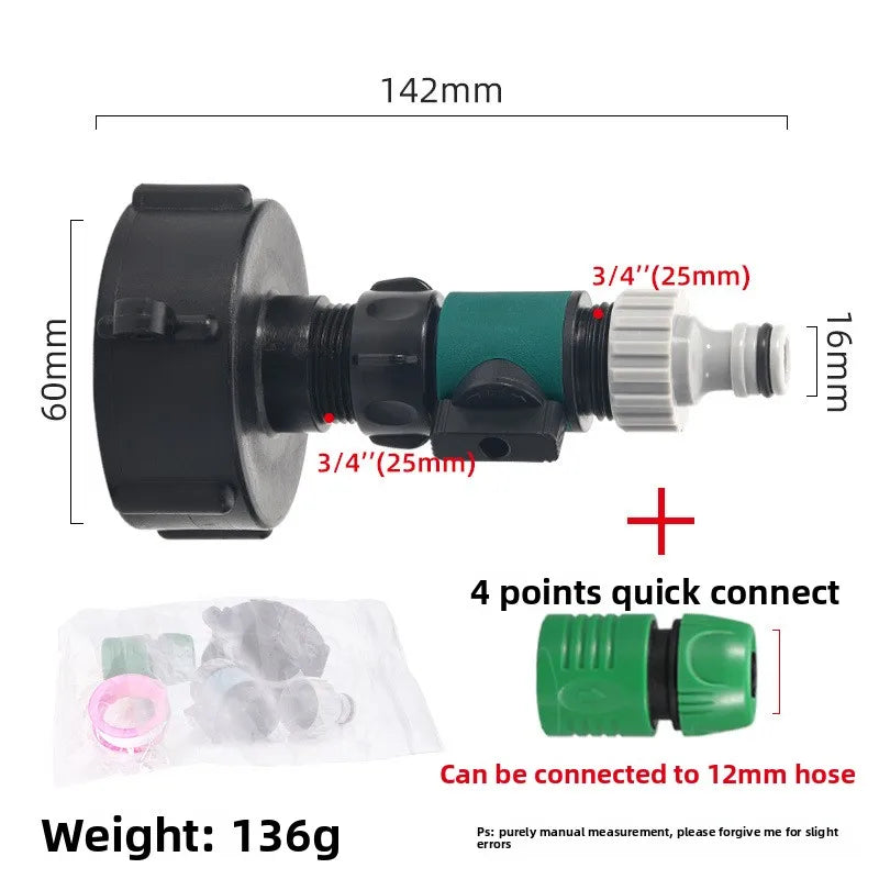 S60 IBC Tank Adapter – 20/25/32mm PE Pipe Quick Connector