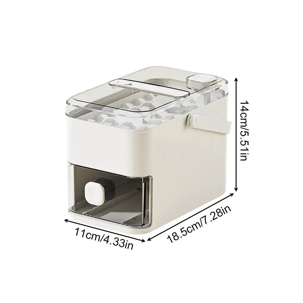 56-Cavity Double Layer Ice Tray Reusable with Press Lid and Storage Box for Whiskey Cocktails Coffee, RV Camping Picnics Peaceful Pleasures Health and Wellness Beige