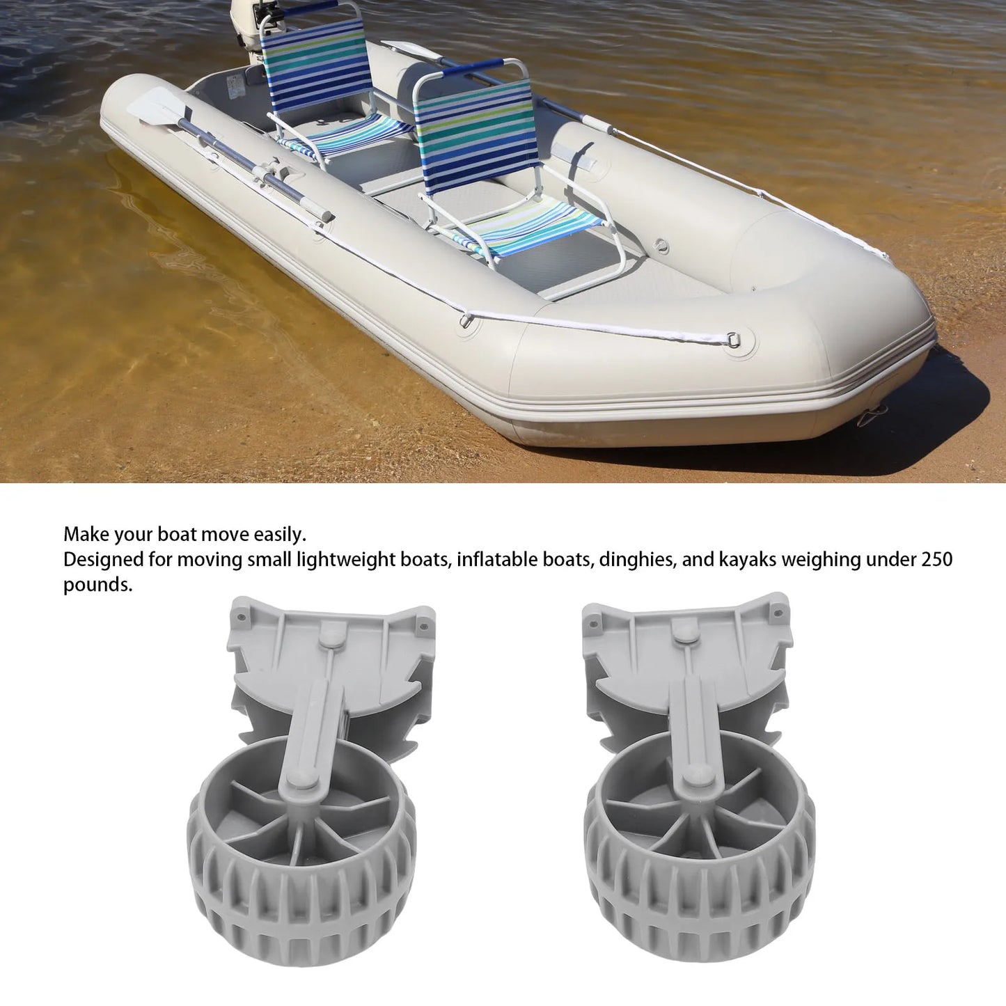Flip-Up Boat Launching Wheels | Locking Dinghy Towing Wheels