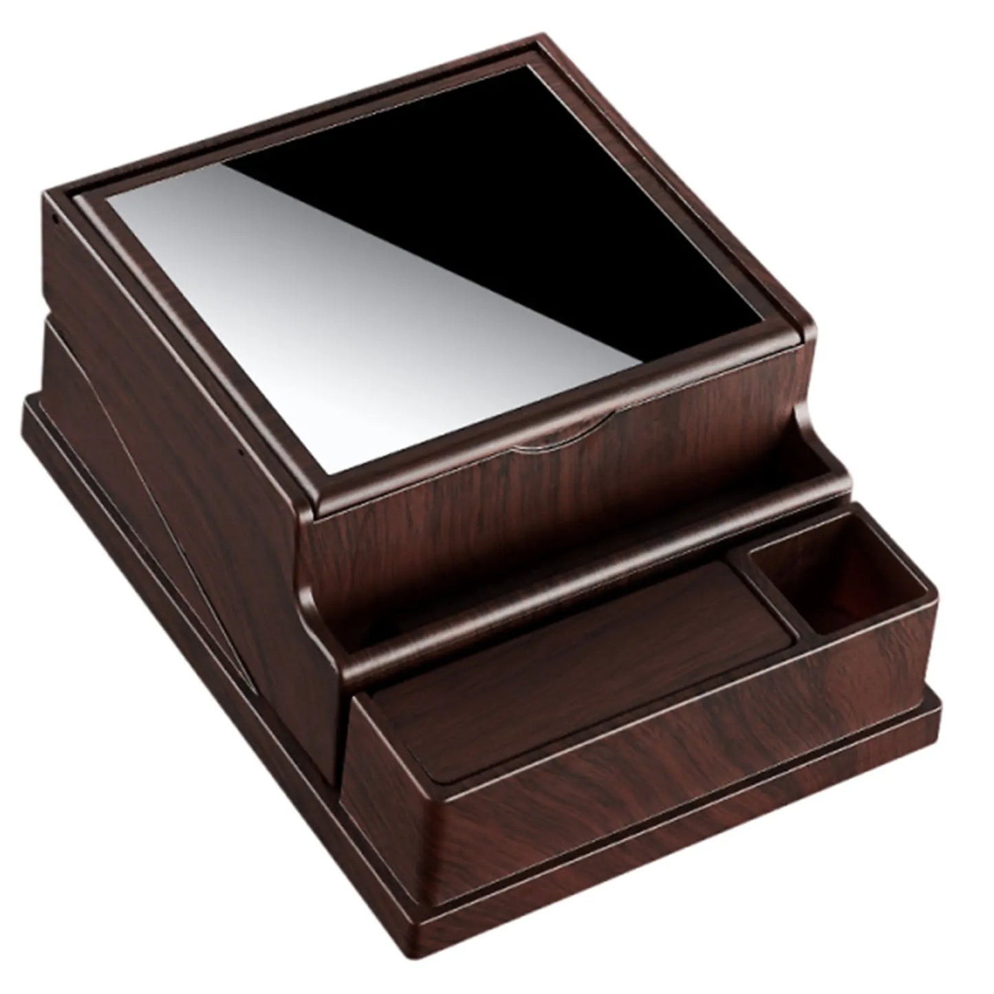 Sturdy Portable Cigarettes Case Automatic Eject One-Click Cigarettes Retrieval Can Store 20 Cigarettes Box For Indoor Outdoor Peaceful Pleasures Health and Wellness Mahogany Grain Color
