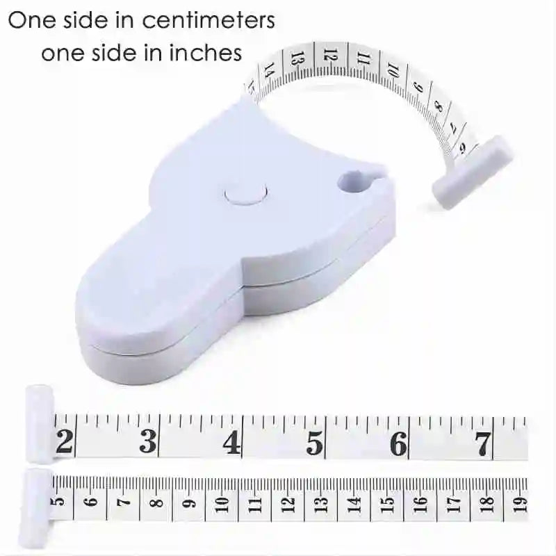Retractable Body Tape Measure for Fitness & Waist Tracking Body Tape Measure Peaceful Pleasures Health and Wellness WHITE 1.5M