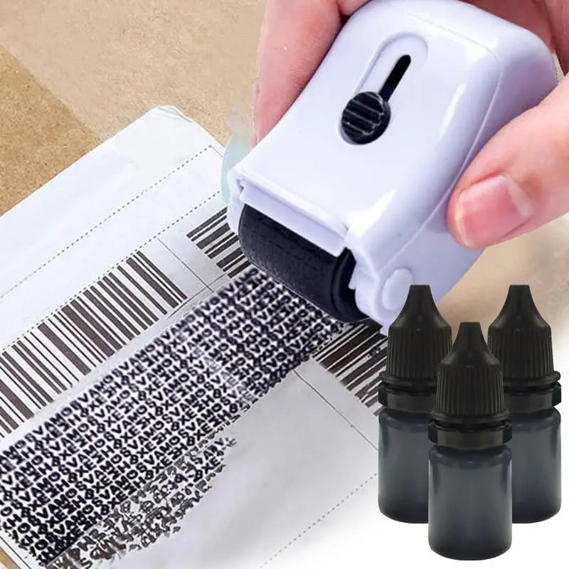 3PCS Black Ink Refills Parcel Privacy Information Eliminators Anti-theft ID Security Stamp Messy Code Confidential Seal Supplies Peaceful Pleasures Health and Wellness