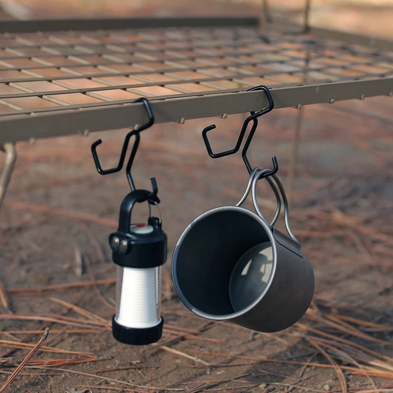 Black Iron Dual S-Hook | Portable Anti-Slip Outdoor Storage Hook