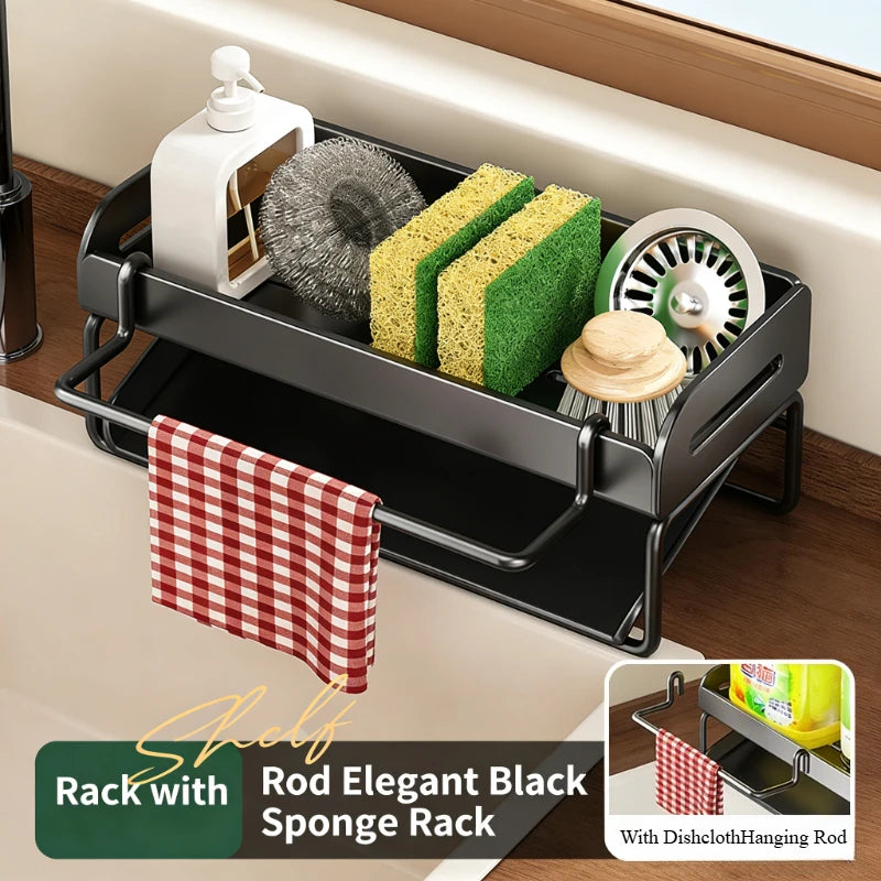 Kitchen Sink Sponge Holder – Rust-Resistant Sink Storage Rack