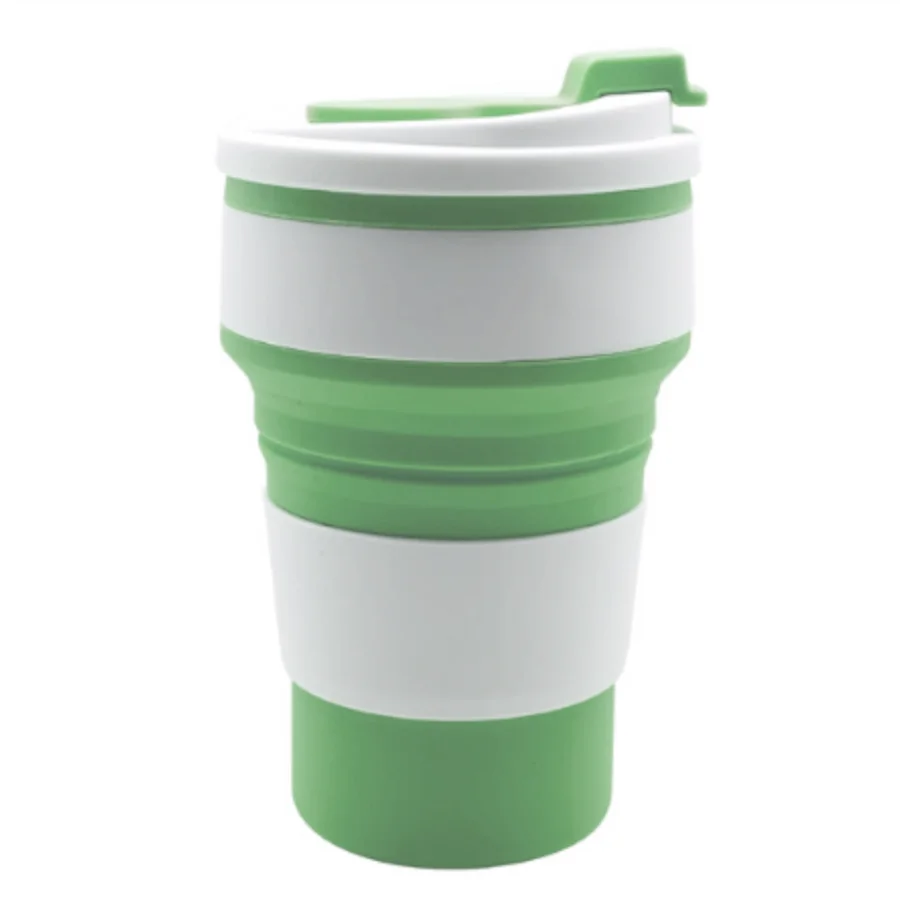 350ml Foldable Silicone Travel Cup with Lid | BPA-Free Reusable