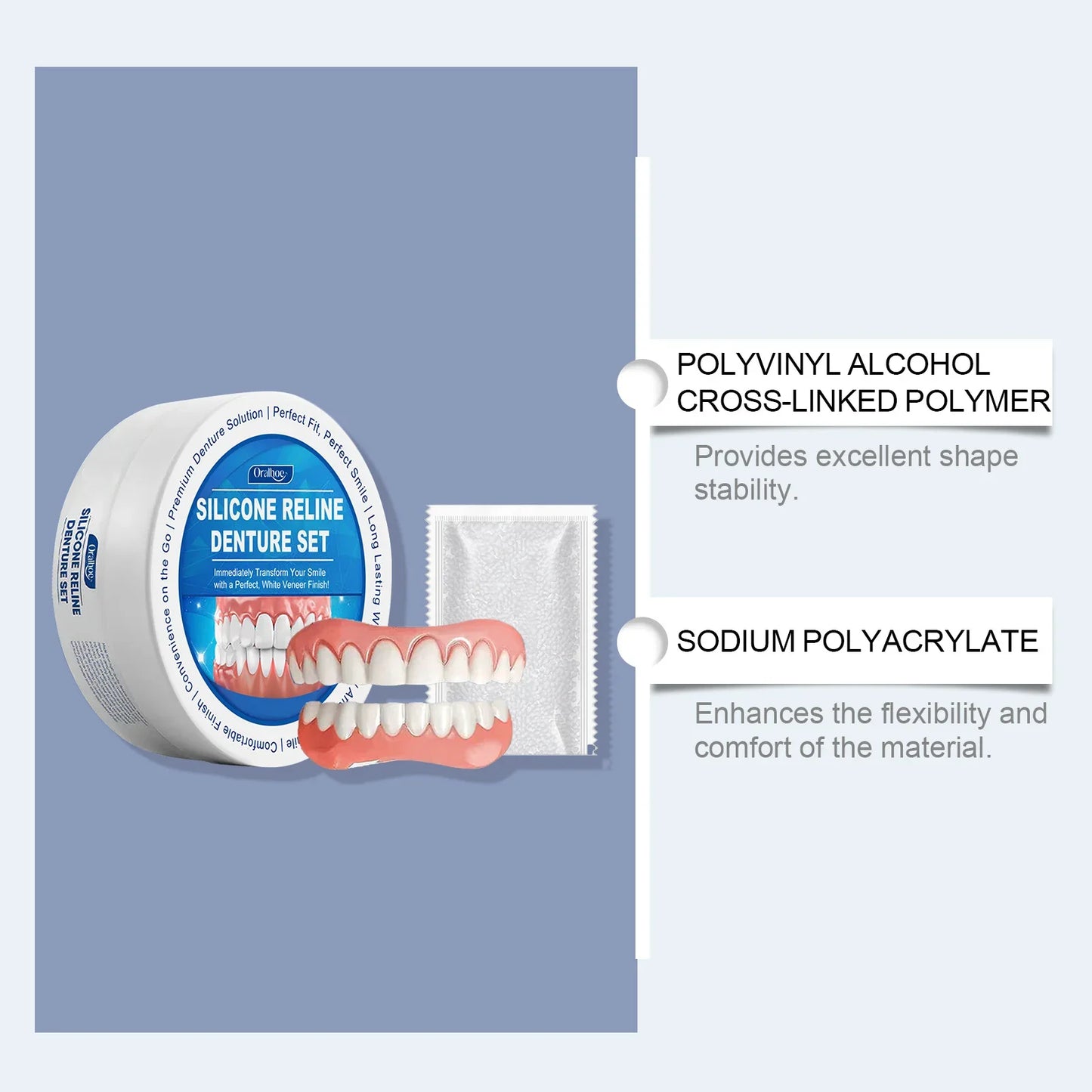Silicone Temporary Denture Set – Natural Smile Simulation