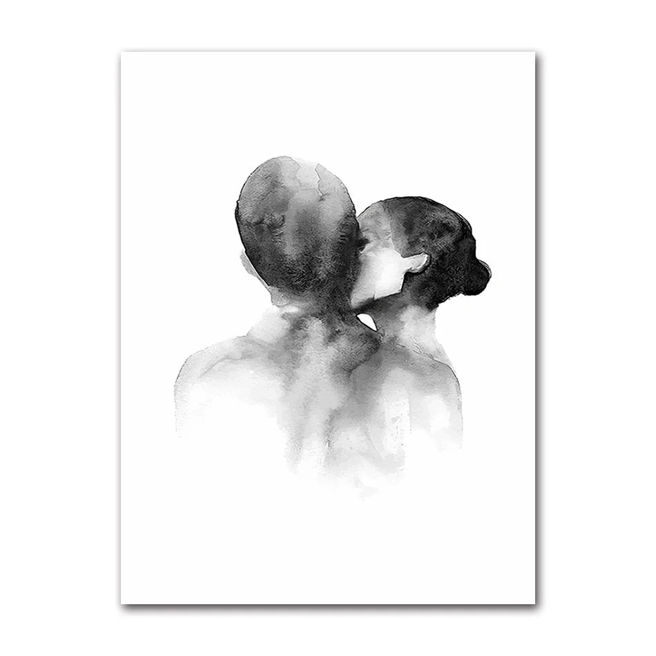 Nordic Black & White Love Quote Canvas Wall Art | Minimalist Canvas Wall Art Peaceful Pleasures Health and Wellness A0450-04 30x40cm Unframed