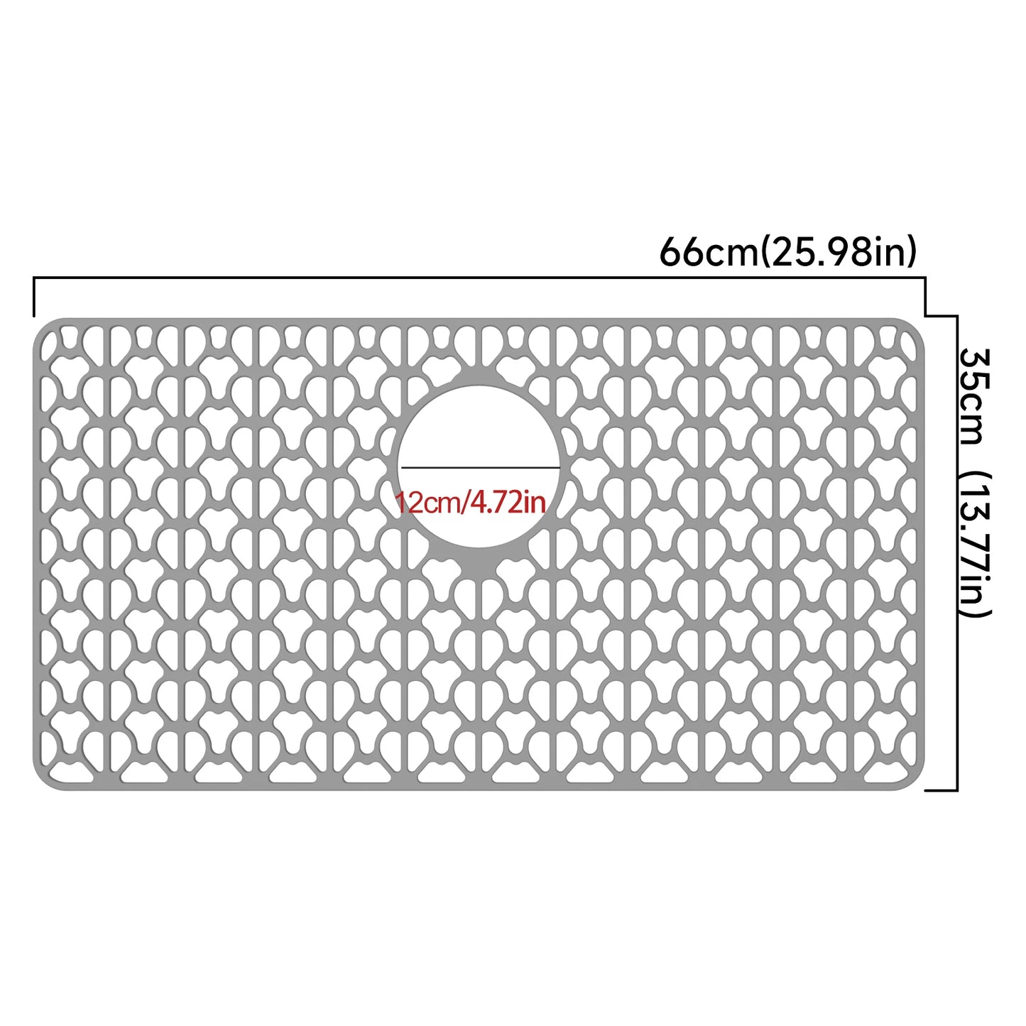 big size Sink Protectors for Kitchen Sink with Drain,Kitchen Sink Grid,Heat-Resistant mat,Silicone Sink Mat for Bottom of sink Peaceful Pleasures Health and Wellness A Rear-hold grey L