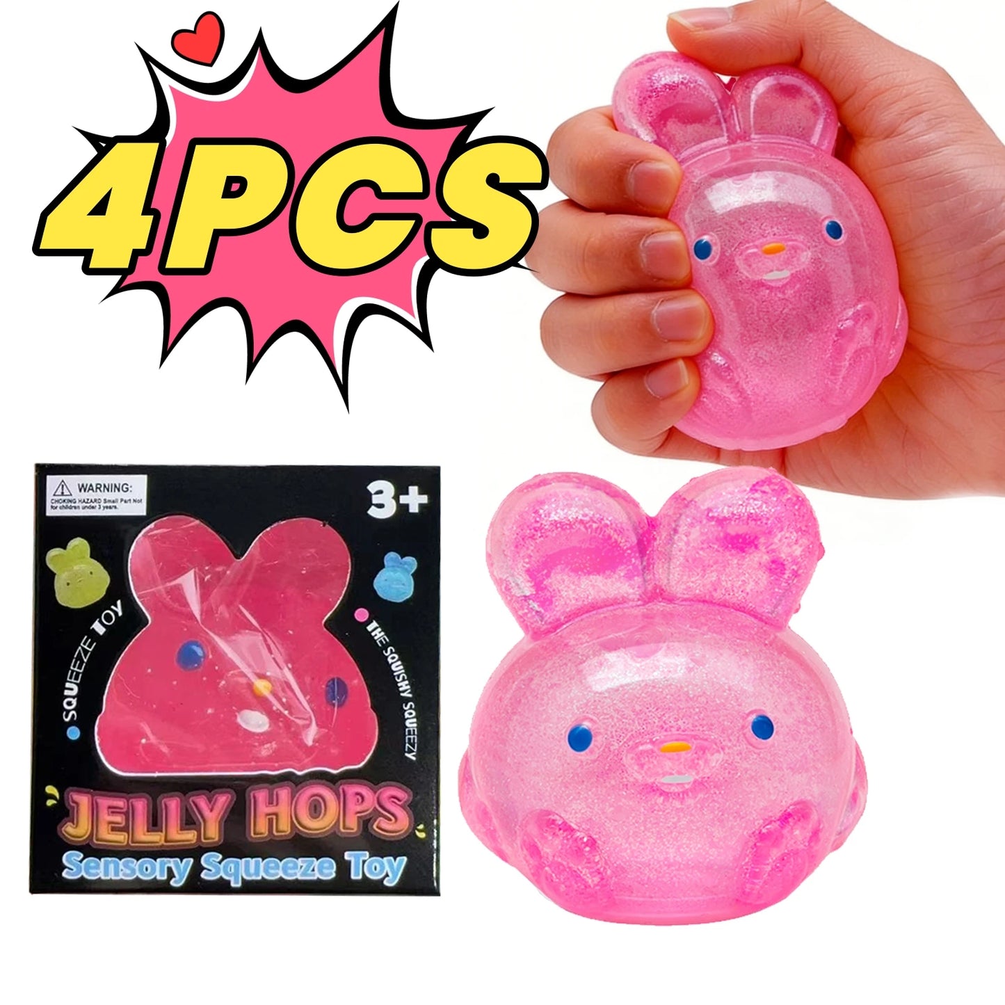 Kawaii Rabbit Squeeze Sensory Toy | Squishy Ball for Kids & Adults