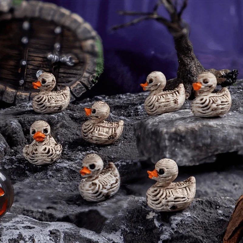 10 Cute Gothic Skeleton Duck Resin Figurine Desk Decoration Halloween
