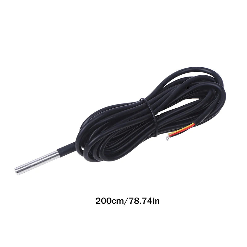 High Quality DS18B20 Waterproof Thread Temperature Probe Temperature Sensor 100cm-500cm Peaceful Pleasures Health and Wellness 200cm