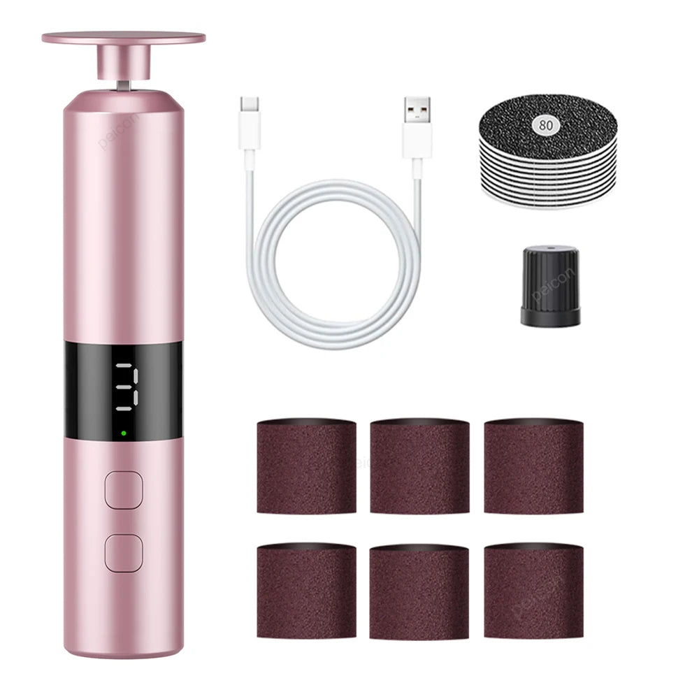 Electric Foot Grinder Callus Remover Foot Exfoliation Sander Electric Foot File Pedicure Machine for Feet Foot Dead Skin Remover Peaceful Pleasures Health and Wellness Pink