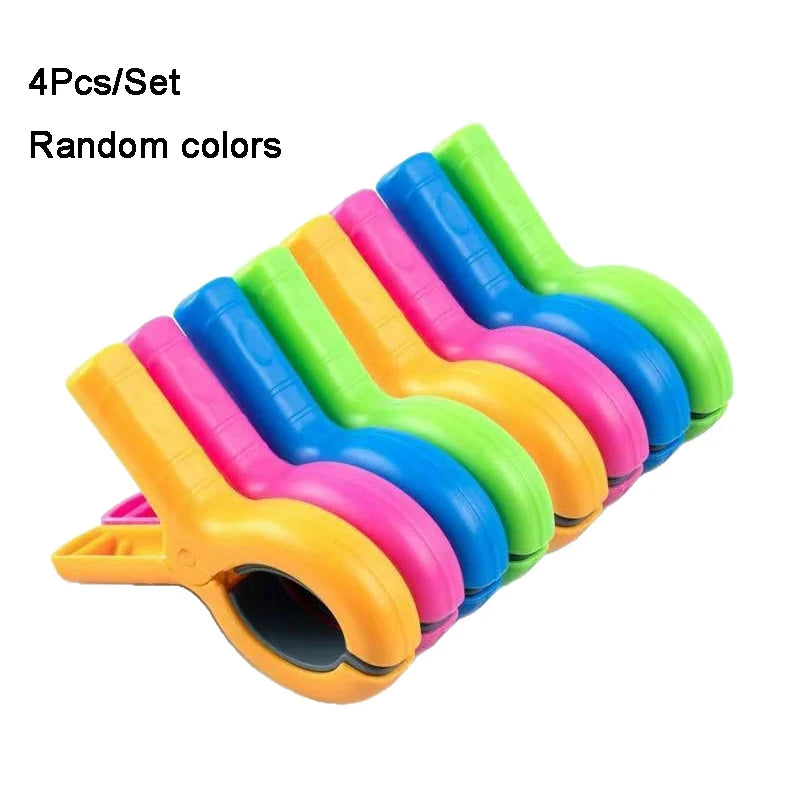 Heavy-Duty Beach Towel Clips for Pool & Cruise Chairs (4/8 Pcs) Beach Chair Clips Peaceful Pleasures Health and Wellness 4Pcs-Random colors