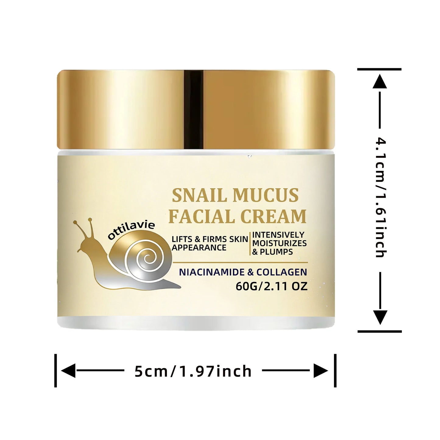 Ottilavie Snail Mucin Facial Cream – Deep Hydration All Skin