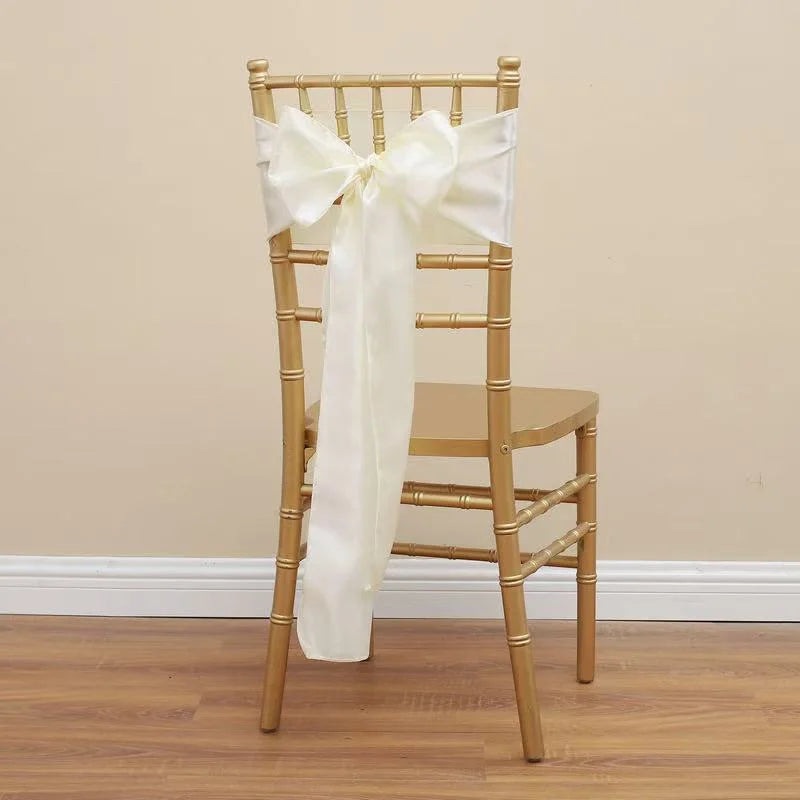 Satin Chair Sashes Bows 5PCS – Wedding & Party Ribbon Ties