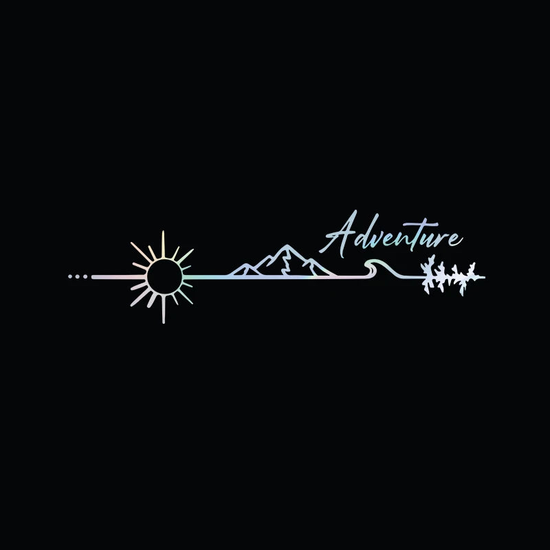 Adventure Mountain Vinyl Car Sticker | Waterproof Camping Decal