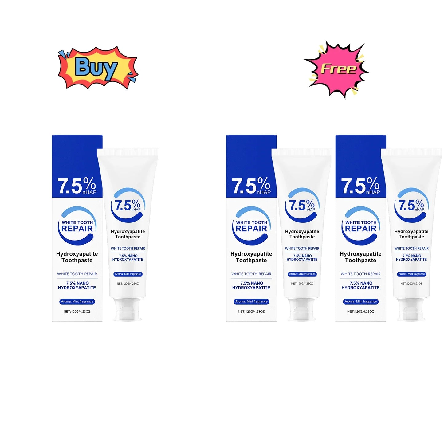 Hydroxyapatite Whitening Toothpaste – Fresh Breath, 120g