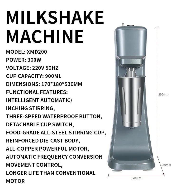 Commercial 300W Spindle Drink Mixer – Timer & Digital Display
