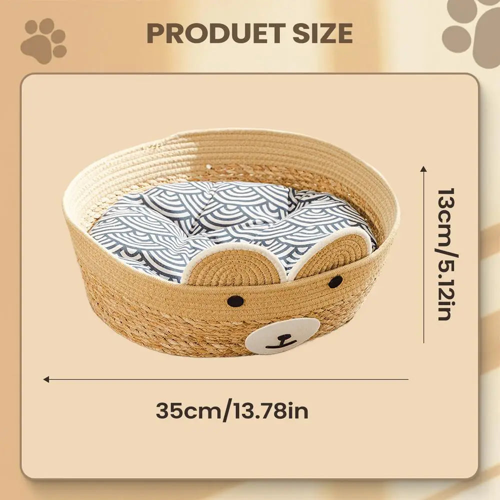 Woven Washable Indoor Cat House – Sleeping Nest for Cats