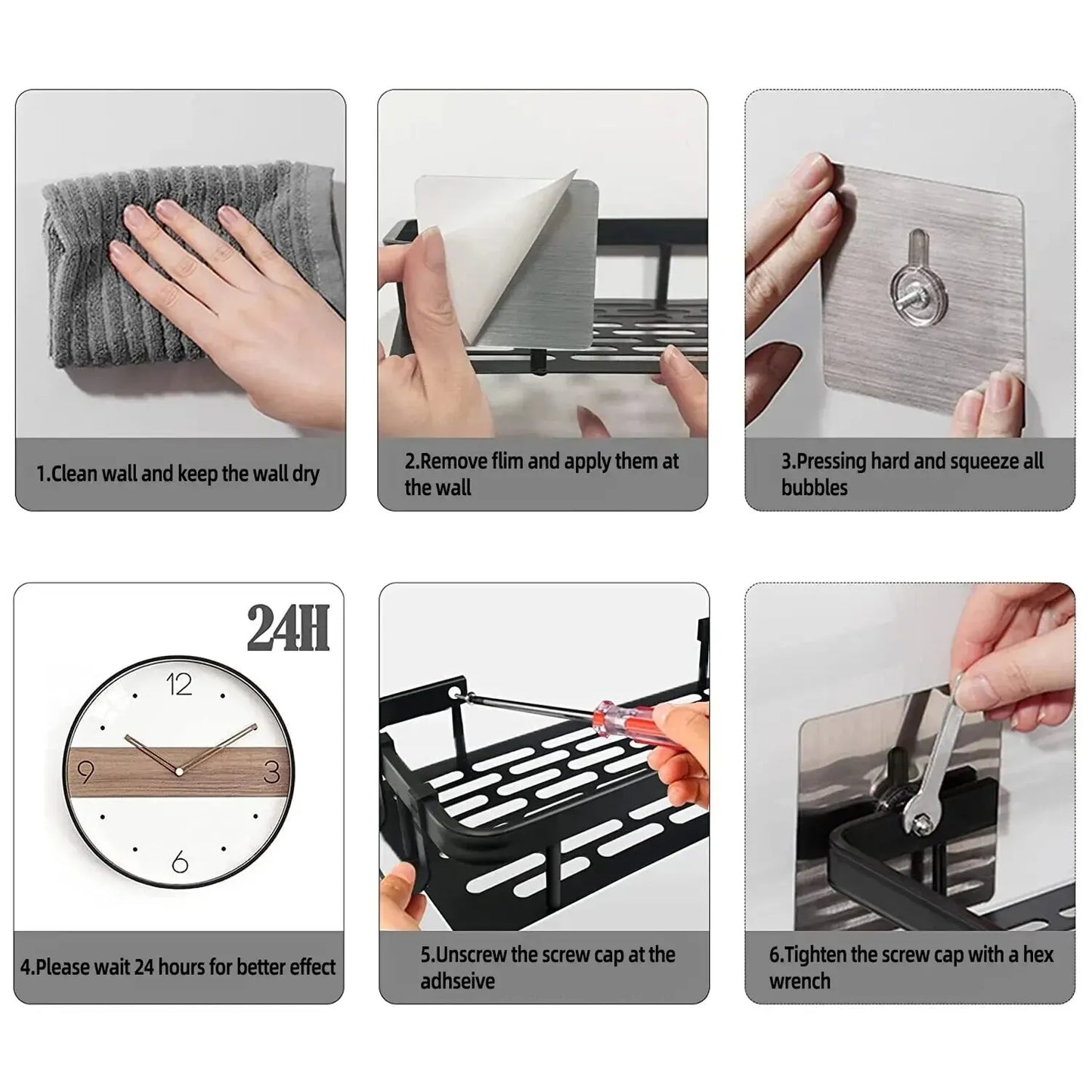 No-Drill Bathroom Shower Shelf | Wall Mounted Storage Organizer