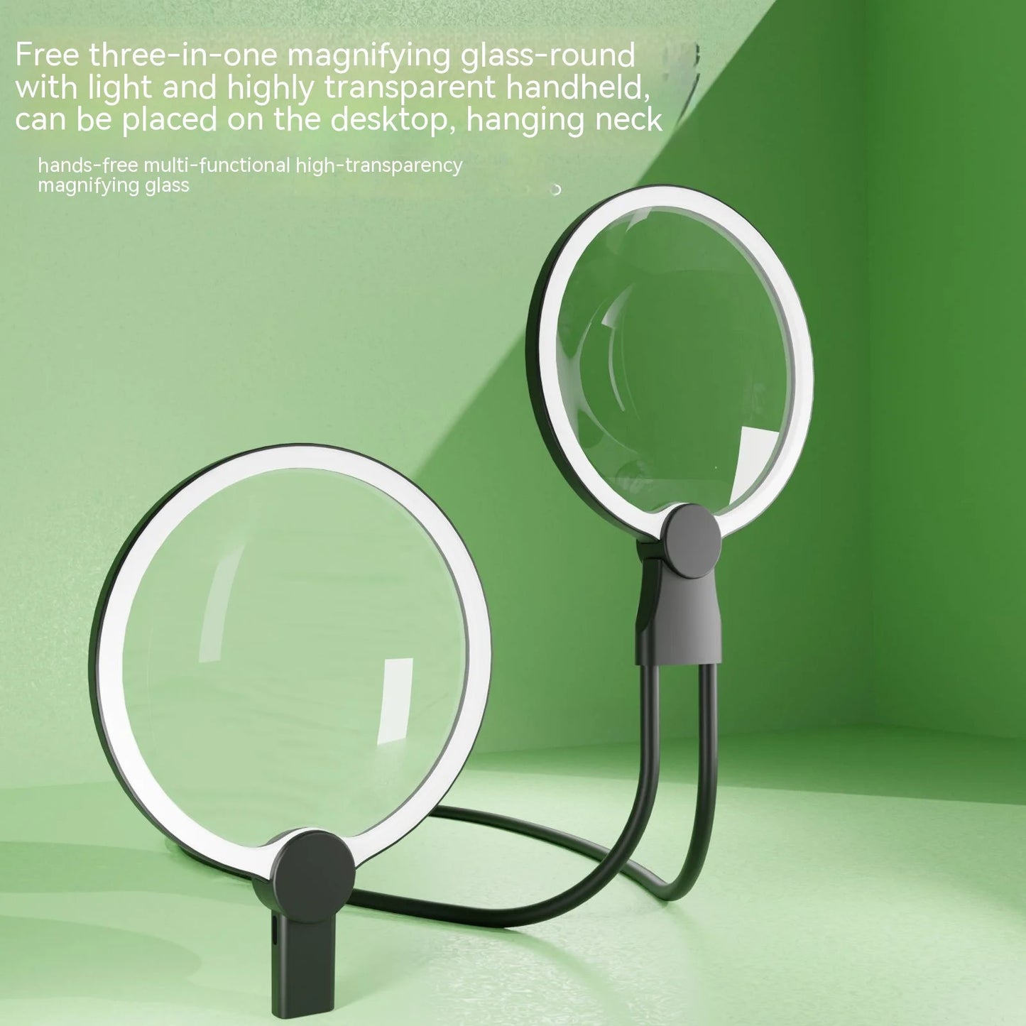 Hanging Neck Handheld Desktop Large Screen Lens Acrylic Magnifying Glass Led Magnifying Glass Peaceful Pleasures Health and Wellness