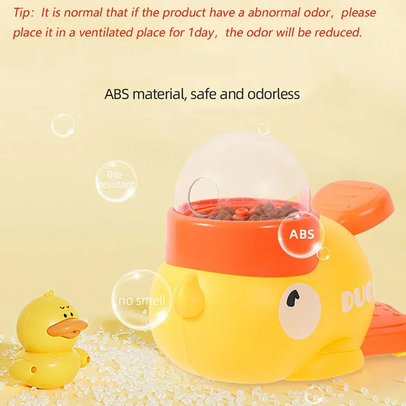 Dog Cat Pet Feeder Little Yellow Duck Interactive Puzzle Feeding