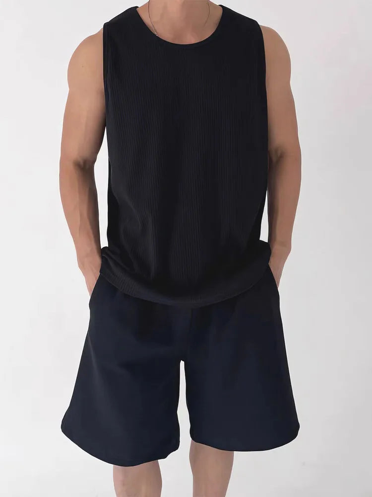 Men's Waffle Knit Tank Top | Loose Sleeveless Summer Vest