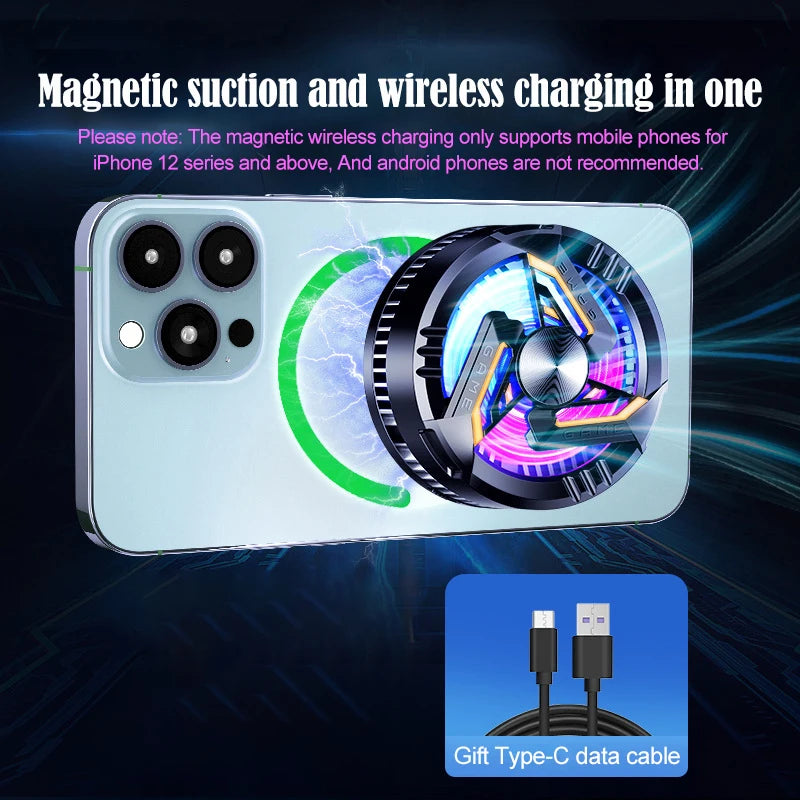 Magnet Attraction Wireless Phone Cooler Semiconductor Radiator Portable Cooler For Cell Phone Cooler Gamer For Cell Phone Peaceful Pleasures Health and Wellness Wireless charging