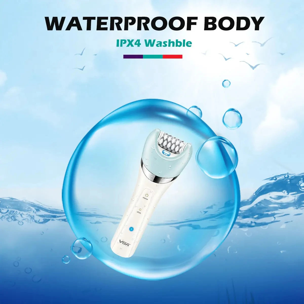 VGR IPX4 Waterproof Five in One Beauty Set Electric Women's Hair Removal Knife Floater Rechargeable Foot Scar Removal Set V-703 Peaceful Pleasures Health and Wellness