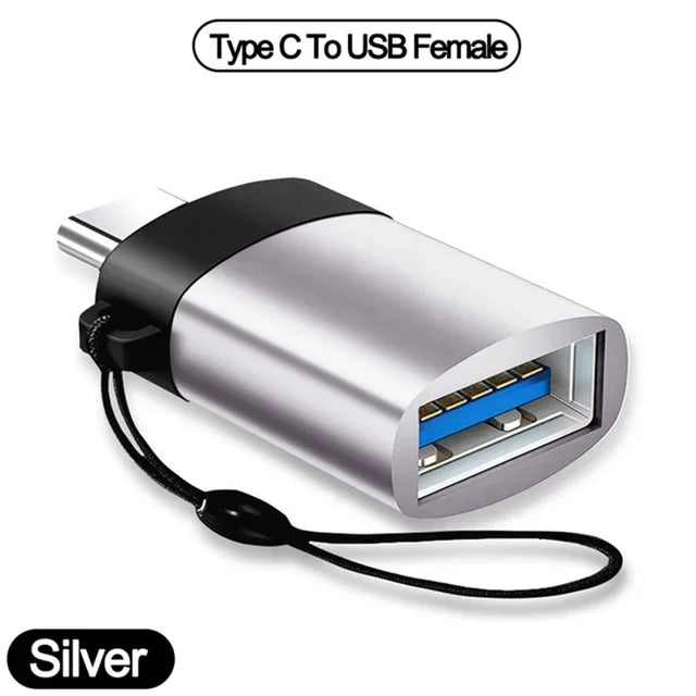 1-8PCS Type C To USB 3.0 OTG Adapter USB C Male To USB Female Converter For Laptop Macbook Samsung Xiaomi USB C OTG Connector Peaceful Pleasures Health and Wellness Type C-USB silver