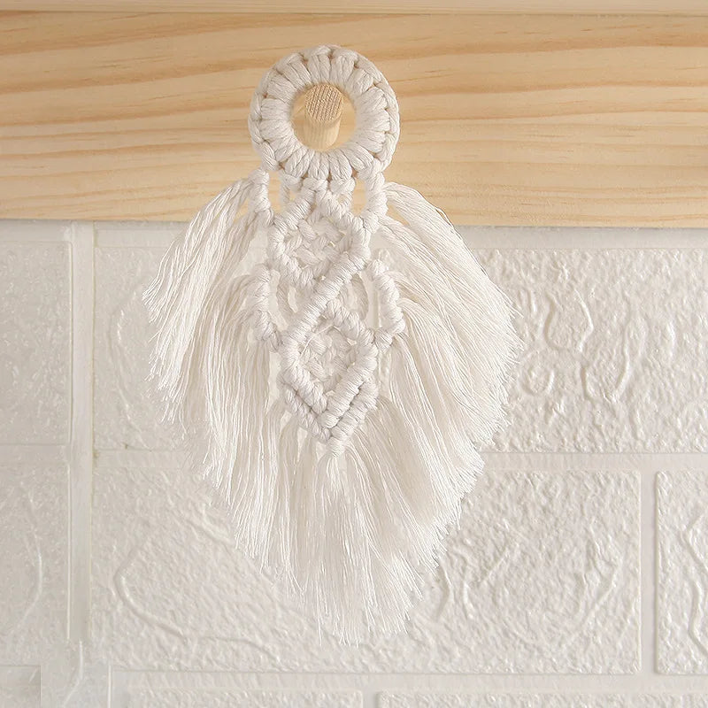 Macrame Evil Eye Leaf Tapestry Lucky Eyes Wall Hanging Cotton Handmade Wall Decoration For Bedroom Decoration Home Wall Decor Peaceful Pleasures Health and Wellness Type 1