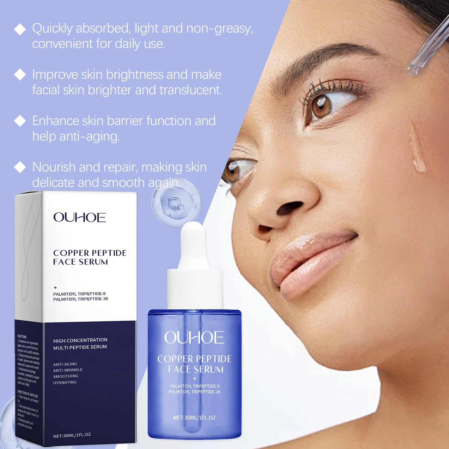 Copper Peptide Facial Serum – Anti-Aging, Firming & Brightening