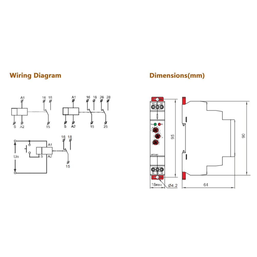 Delay Relay GRT8 M1 Multifunctional Time 10 Functions DIN Rail Mount