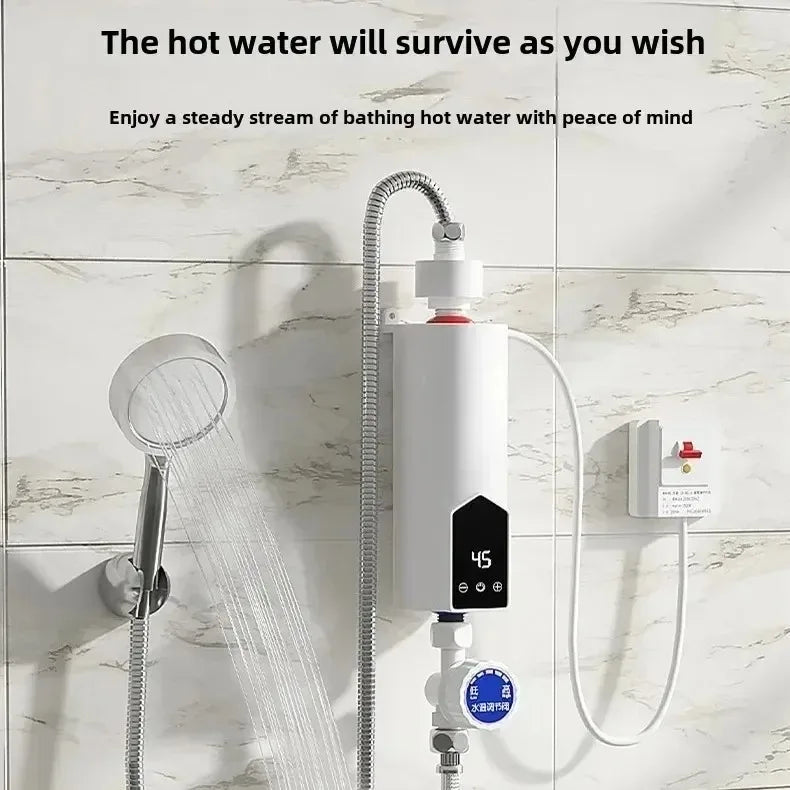 Portable Instant Electric Water Heater 3000W-5500W 220V Adjustable for Home Bathroom Kitchen Shower Heating Peaceful Pleasures Health and Wellness