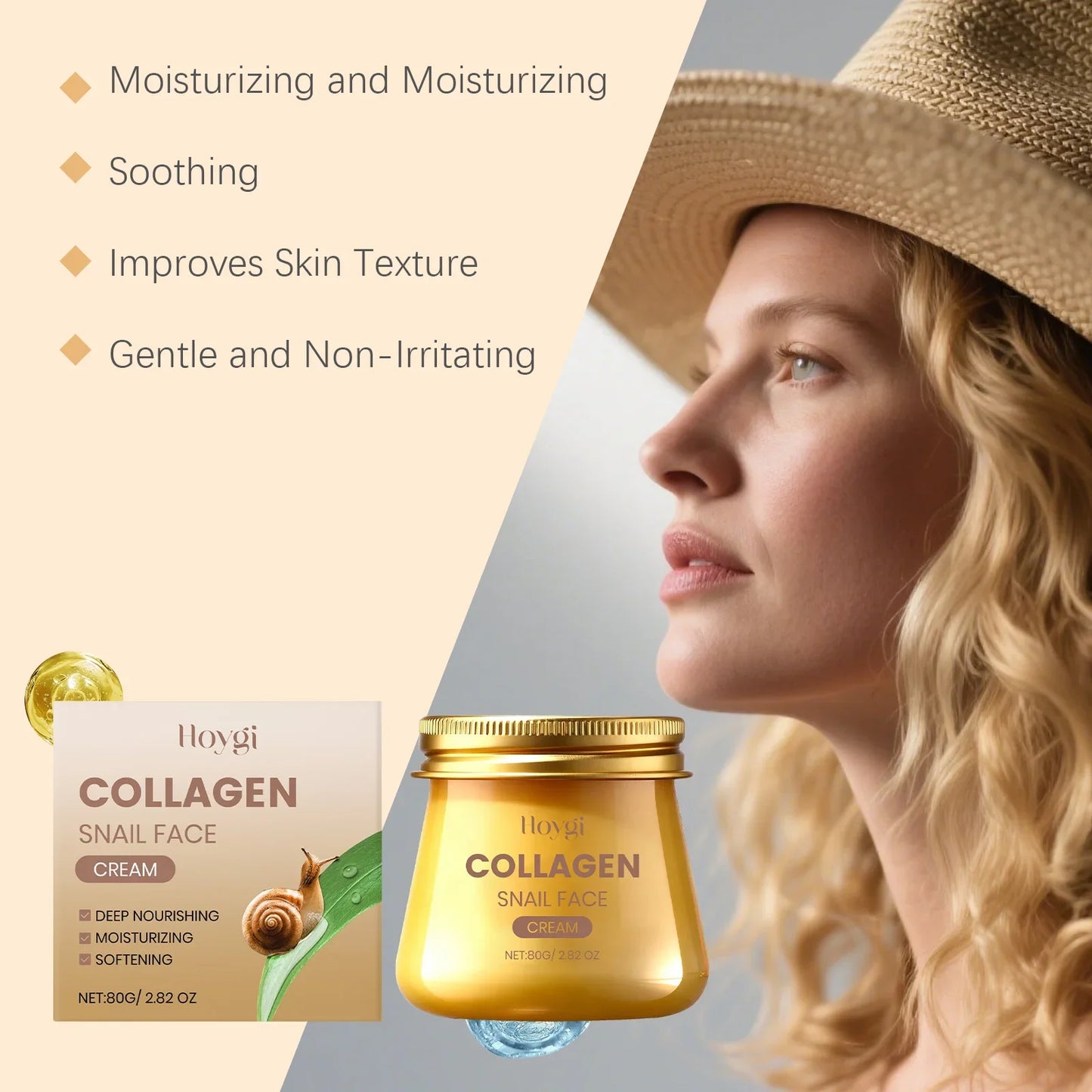 Hoygi Collagen Snail Anti-Aging Face Cream 80g | Moisturizer