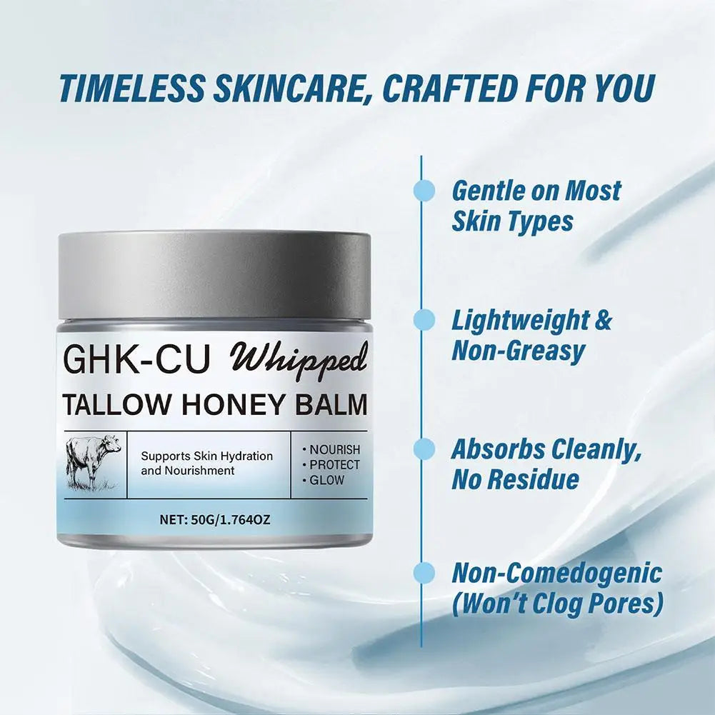 Copper Peptides GHK-Cu Beef Tallow Face Cream Blue Balm Manuka Honey Face and Body Moisturizer for Mature, Dry & Sensitive Skin Peaceful Pleasures Health and Wellness