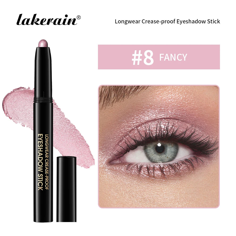 12 Colors Eyeshadow Pencil Stick Shimmer And Matte Waterproof Metallic Glitter Eye Shadow Highlighter Pencil Eyeshadow Cosmetics Peaceful Pleasures Health and Wellness 08 fancy