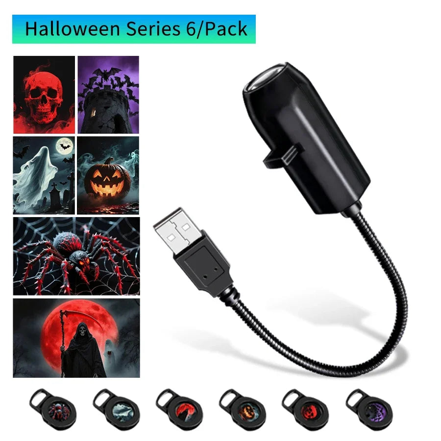 USB Projection Night Light – Planet, Halloween & Christmas Lamp