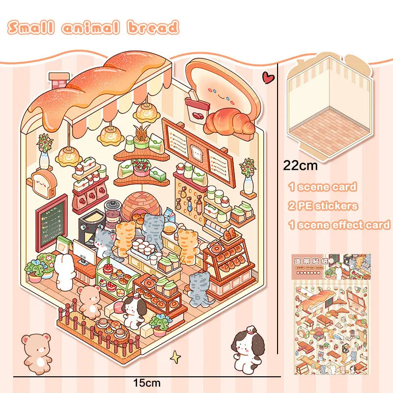 3D Mini Scene Landscape Stickers | Pocket Cabin Sticker Set Decorative Sticker Set Peaceful Pleasures Health and Wellness style 2