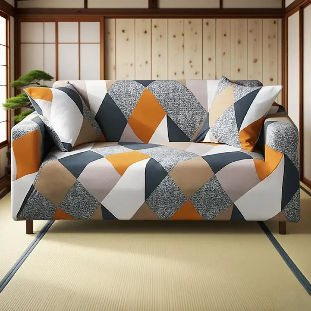 Elastic Floral Printed Sofa Covers Washable Spandex Couch Cover 1/2/3/4Seater Slipcovers Furniture Protector for Living Room Peaceful Pleasures Health and Wellness J 4-seater 235-300cm