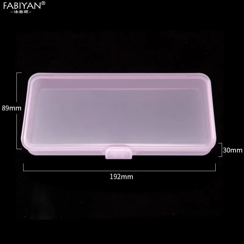 3pcs Empty Plastic Manicure Container, Tweezers, Cuticle Pusher, Brushes, Cleaning Cotton Pads, Rectangle Nail Art Storage Box Peaceful Pleasures Health and Wellness