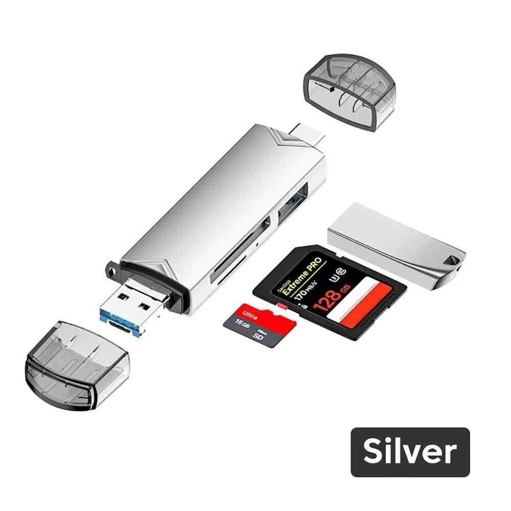6-in-1 USB-C OTG Card Reader USB 3.0 | SD TF Micro Adapter