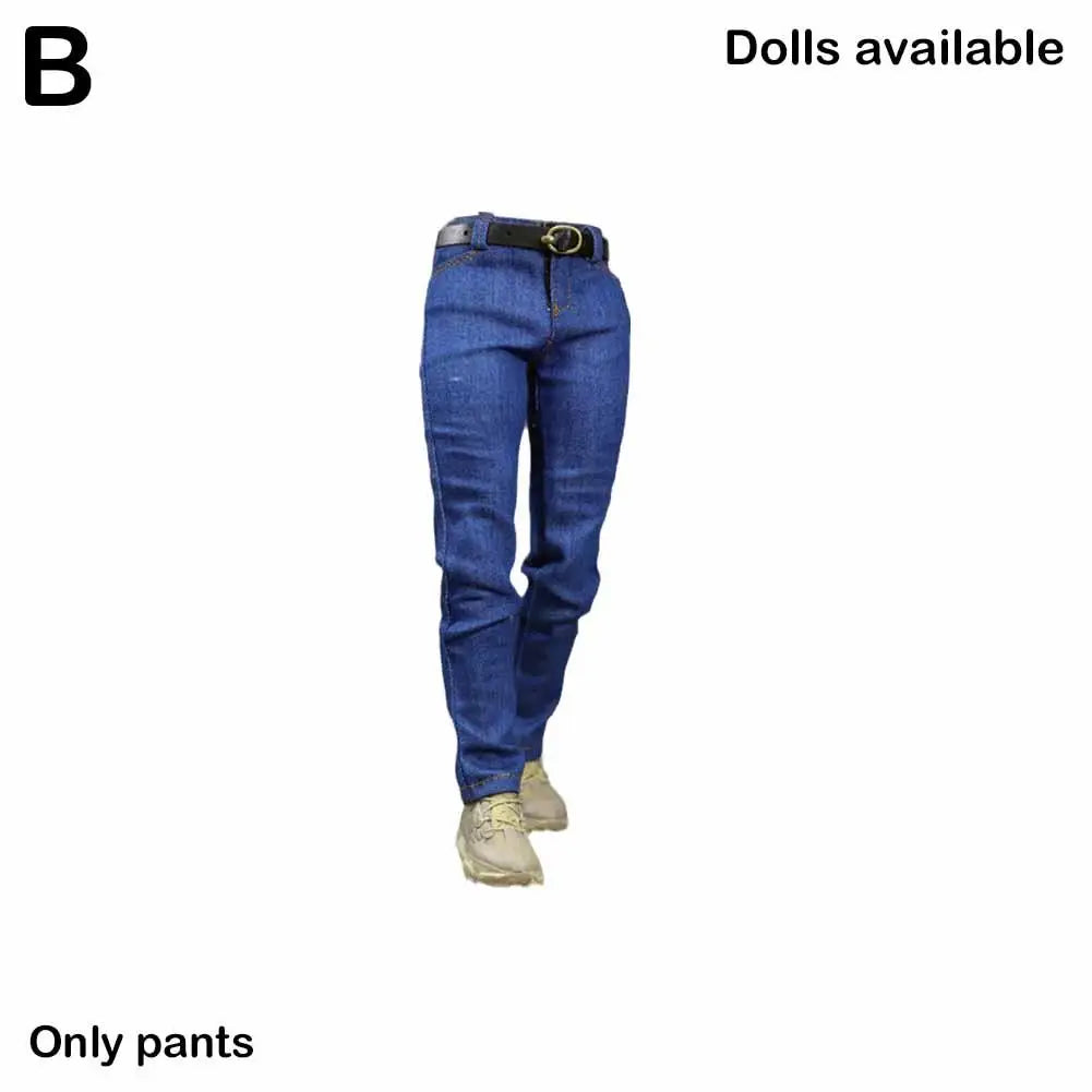 1/6 Scale Jeans 12" Scale Pants Doll Pants Man Doll Clothes Peaceful Pleasures Health and Wellness B