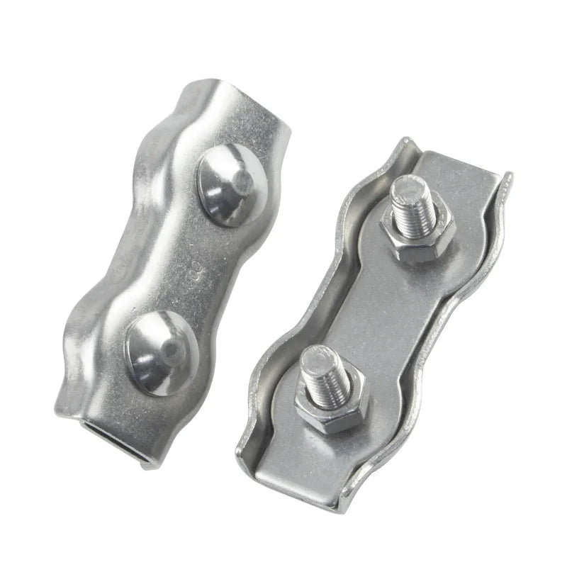 M2–M6 Stainless Steel Double Post Wire Rope Cable Clamp Clip