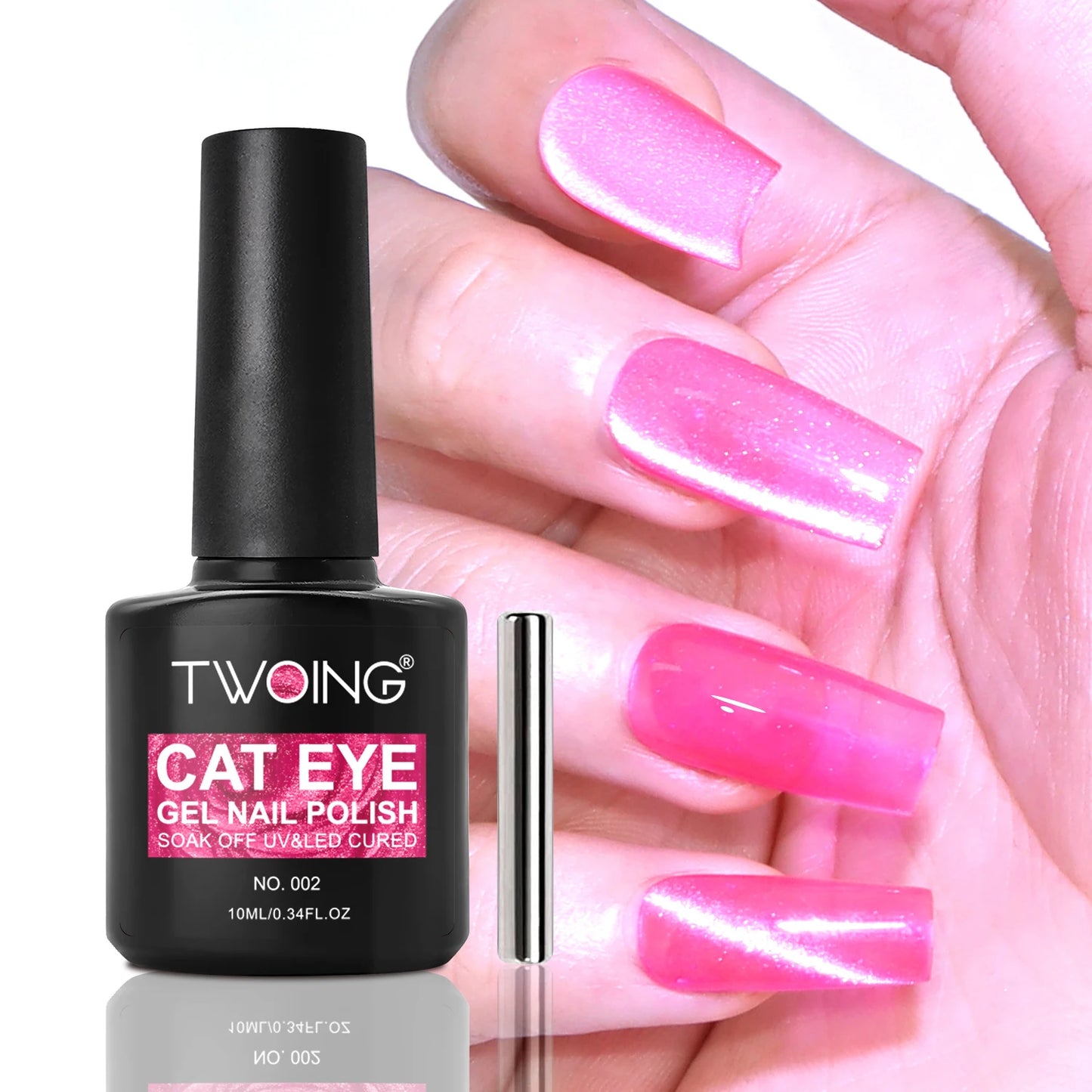 TWOING Cat Eye Gel Nail Polish 10ml, Magnetic UV LED Soak Off Gel Polish, Shimmer Glitter Long-Lasting Salon DIY Nail Art Peaceful Pleasures Health and Wellness 002