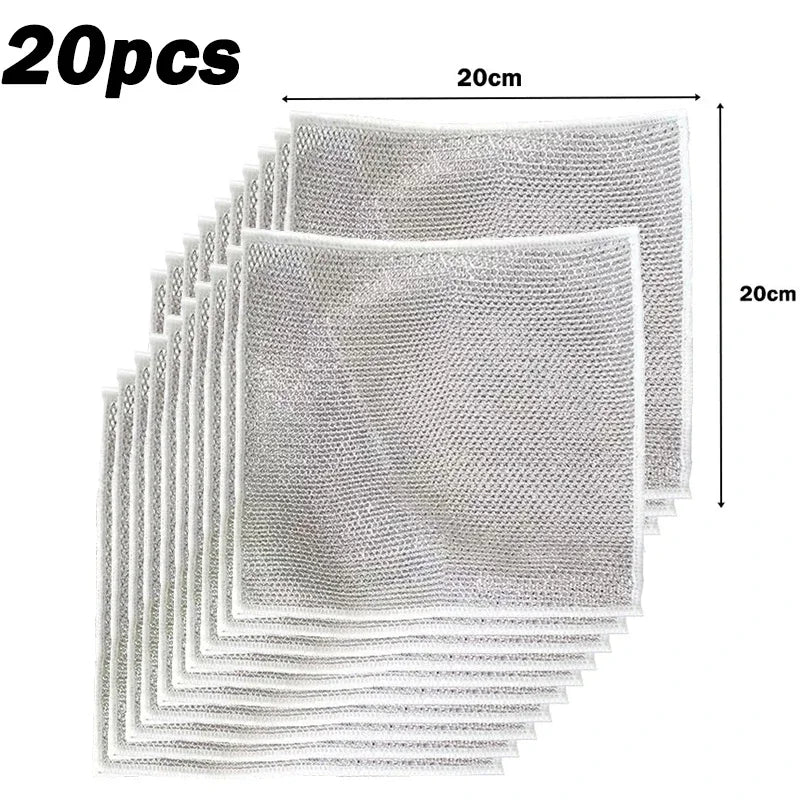 Steel Wire Microfiber Cleaning Cloth | Kitchen Scrubber Pad