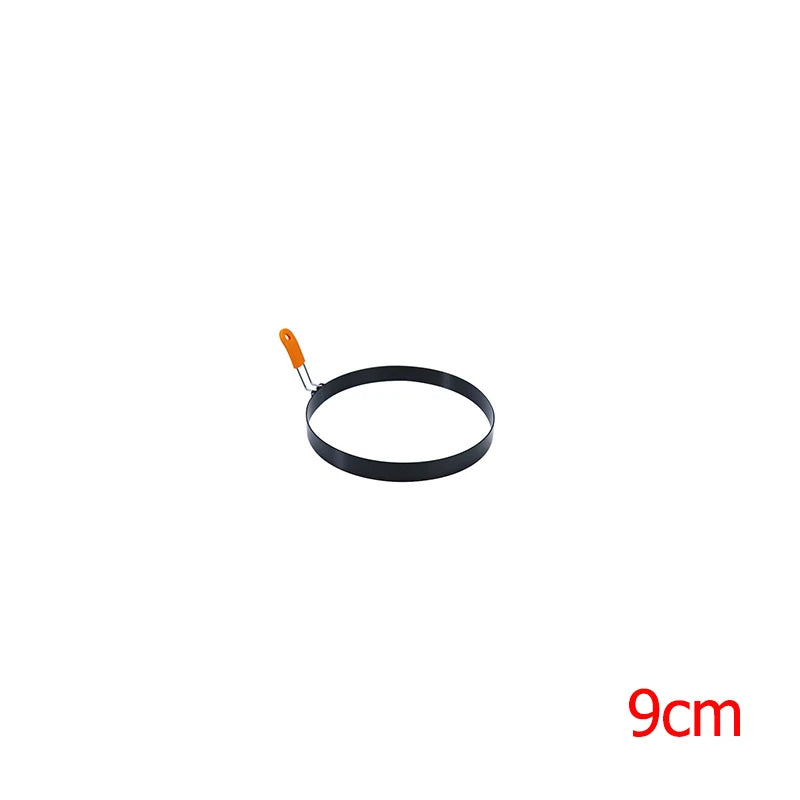 Stainless Steel Egg Rings & Pancake Mold Set with Silicone Handles Peaceful Pleasures Health and Wellness 9cm